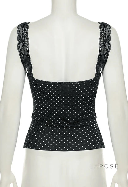 Niya Polka Dot Lace Camisole