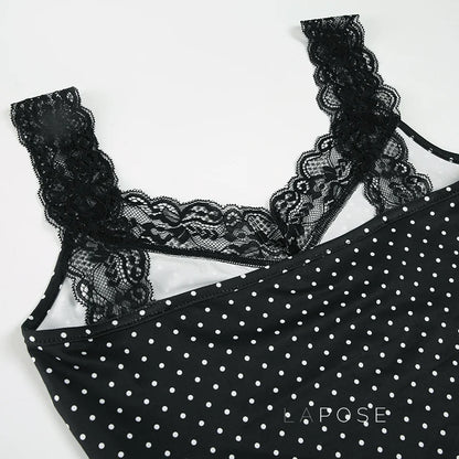 Niya Polka Dot Lace Camisole