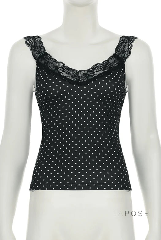 Niya Polka Dot Lace Camisole