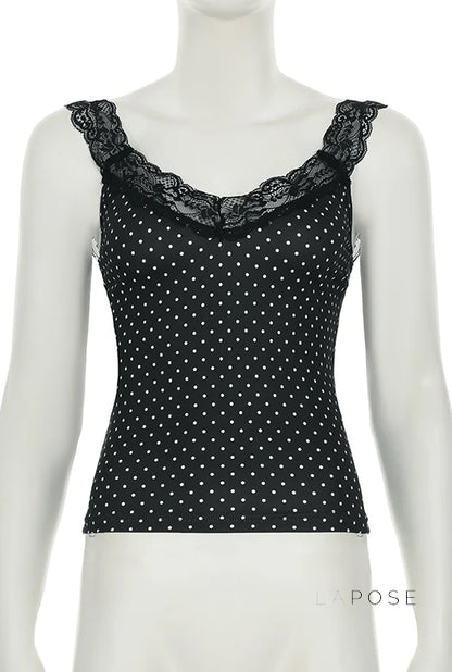 Niya Polka Dot Lace Camisole