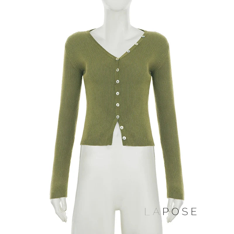 Quetzalli Button-Up Knit Top