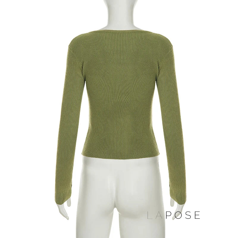 Quetzalli Button-Up Knit Top