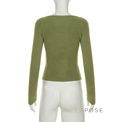 Quetzalli Button-Up Knit Top