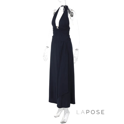 Raelee Halter Ruched Maxi Dress