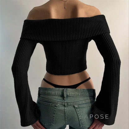Samaria Ribbed Off Shoulder Top