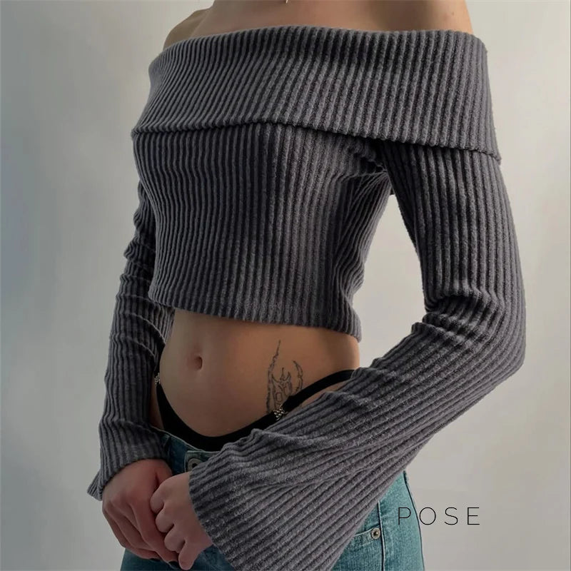 Samaria Ribbed Off Shoulder Top