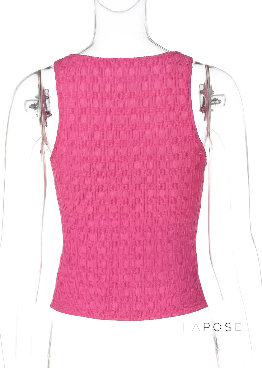 Samaria Textured Knit Crop Top