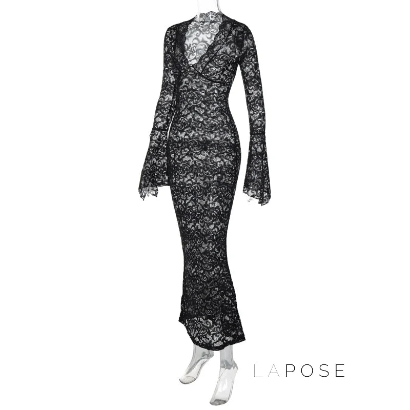 Sariyah Sheer Lace Maxi Dress