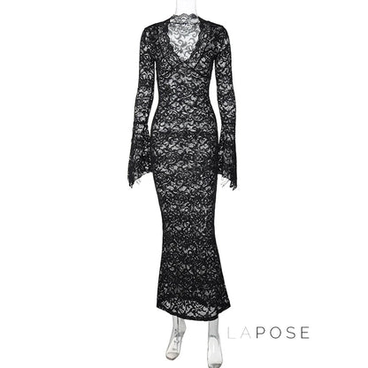 Sariyah Sheer Lace Maxi Dress