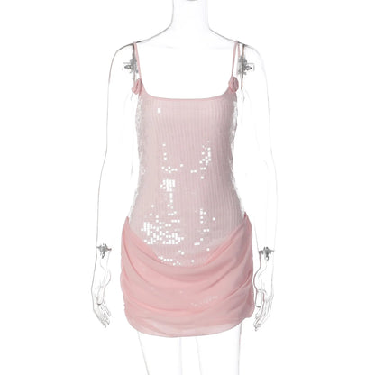 Sequin Floral Bodycon Mini Dress