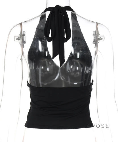 Shirley Halter Backless Top