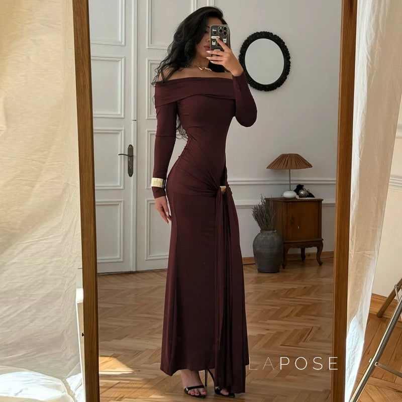 Swara Off-Shoulder Tie Waist Dress