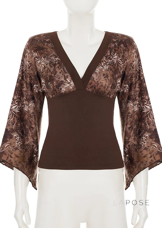 Talaya Floral Bell Sleeve Top