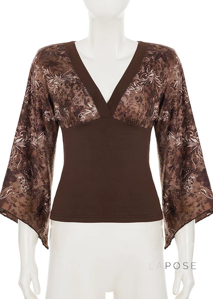 Talaya Floral Bell Sleeve Top