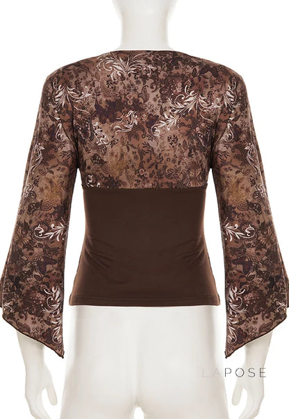 Talaya Floral Bell Sleeve Top