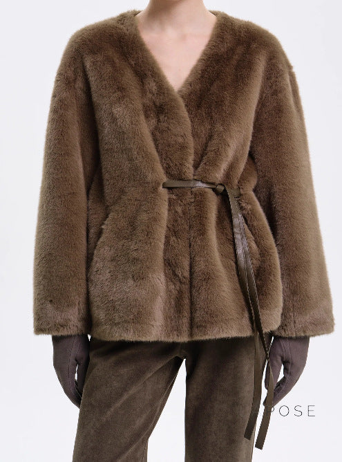 Talitha Plush Tie-Waist Coat