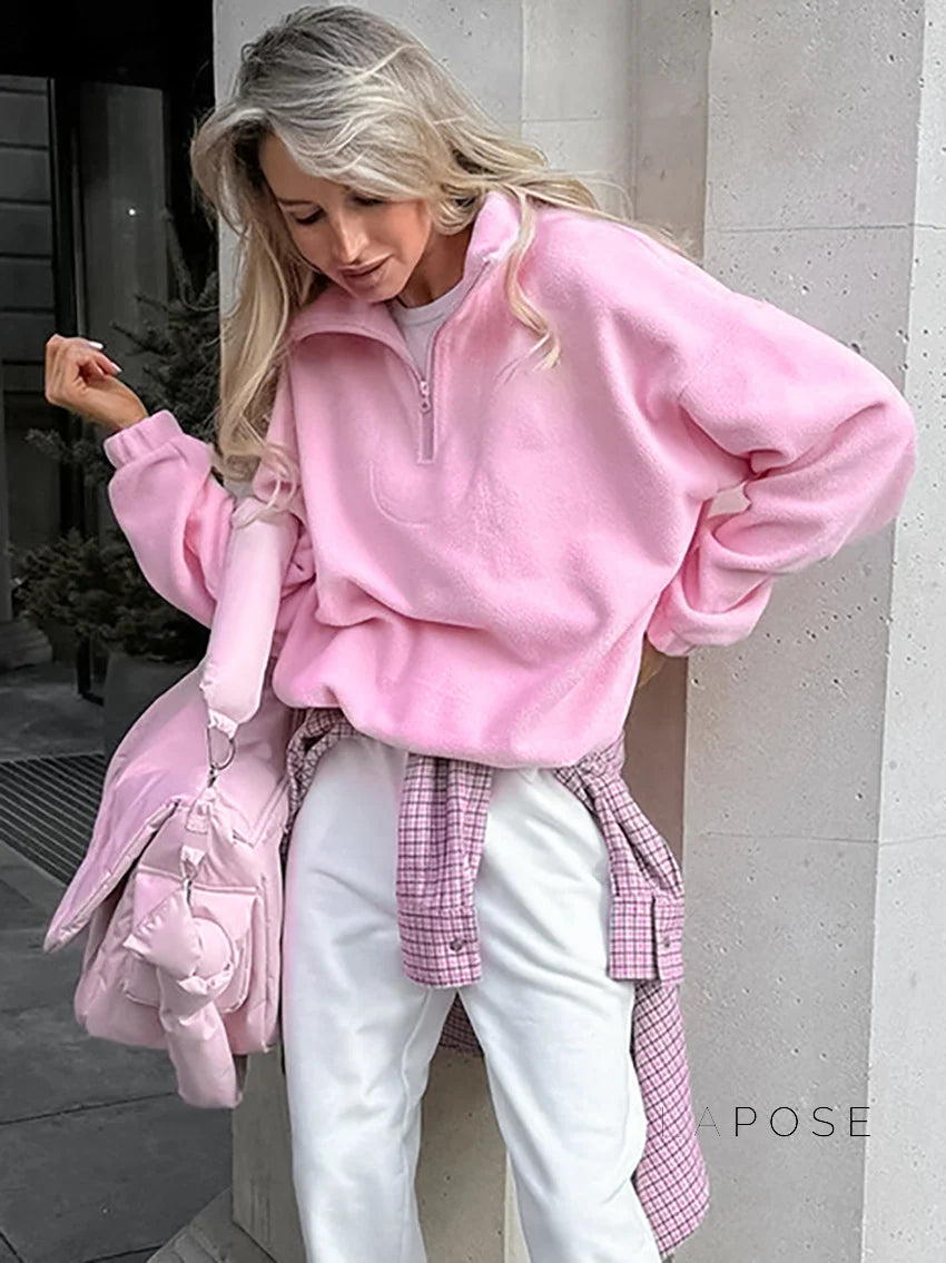 Talya Long Sleeve Polo Sweatshirt