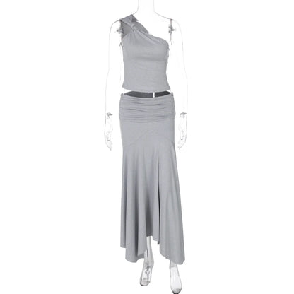 Taryn Ribbed Twist Skirt Set