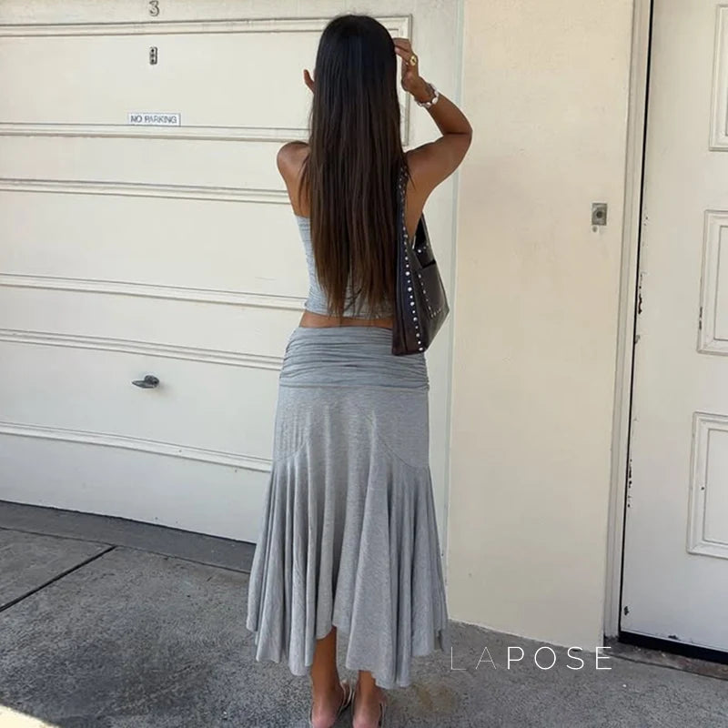 Tatum One-Shoulder Midi Skirt Set