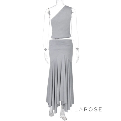 Tatum One-Shoulder Midi Skirt Set