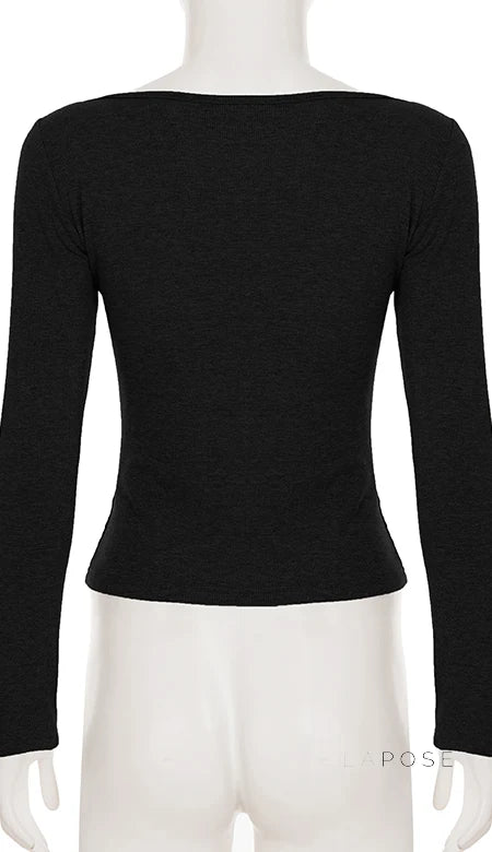 Trista V Neck Knit Sweater Top