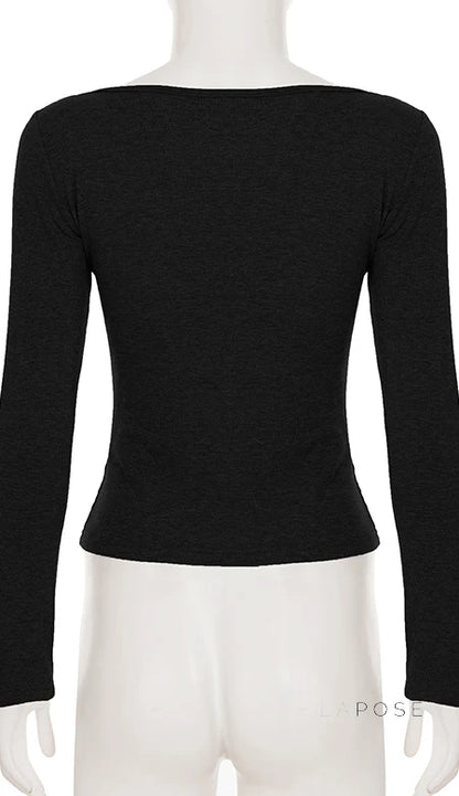 Trista V Neck Knit Sweater Top