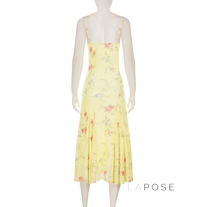 Vanna Botanical Print Maxi Dress
