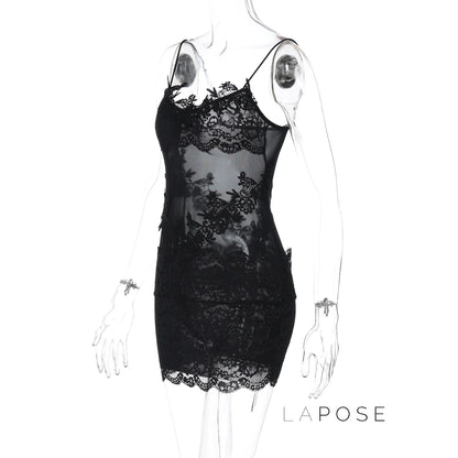 Whitleigh Lace Mesh Mini Dress