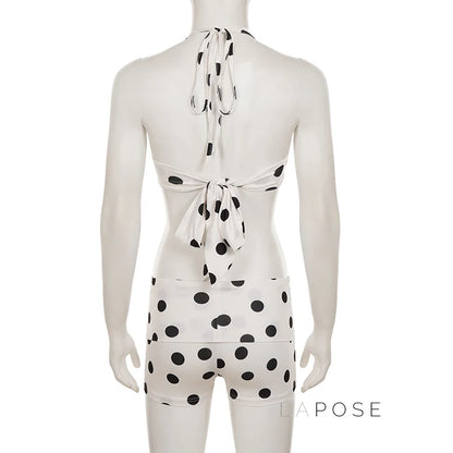 Zen Polka Dot Halter Short Set