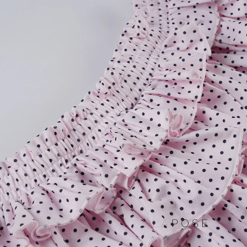 Ziona Polka Dot Ruffle Mini Skirt