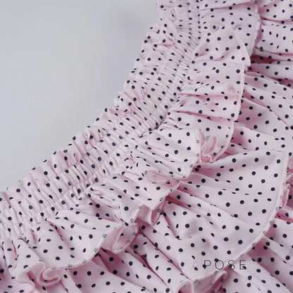 Ziona Polka Dot Ruffle Mini Skirt