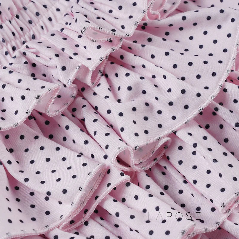 Ziona Polka Dot Ruffle Mini Skirt