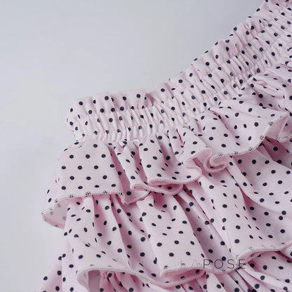 Ziona Polka Dot Ruffle Mini Skirt