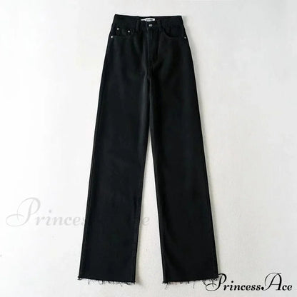 Leg Straight Denim Casual Fashion Women's - Baggy Jeans High Waist Fit