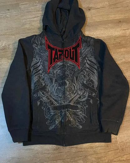 Letter Graphic Zipper Hoodie
