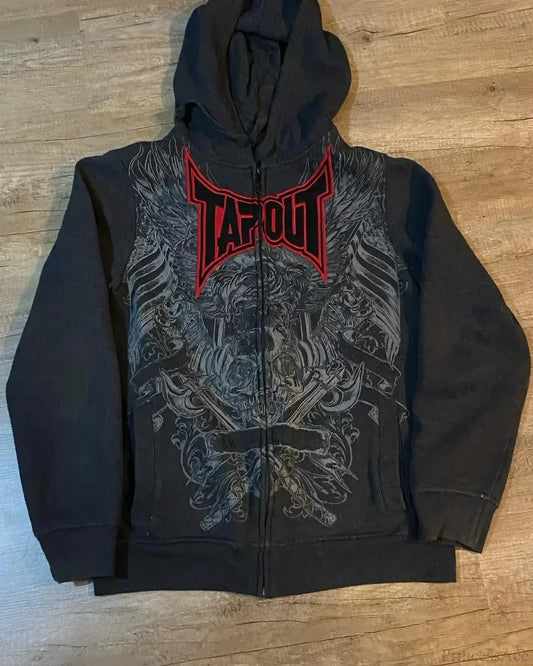 Letter Graphic Zipper Hoodie