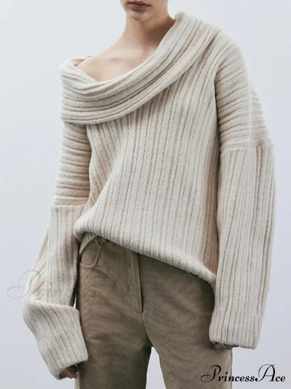Long Sleeve Stylish Off Shoulder Sweater