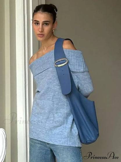 Long Sleeve Stylish Off Shoulder Sweater