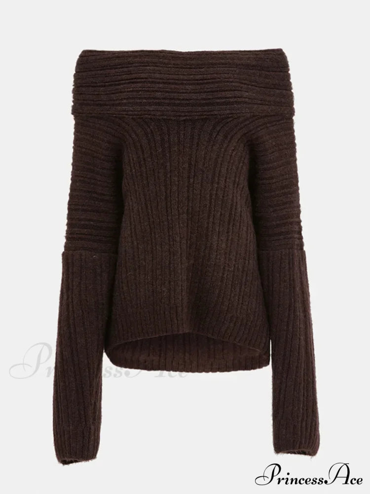Long Sleeve Stylish Off Shoulder Sweater