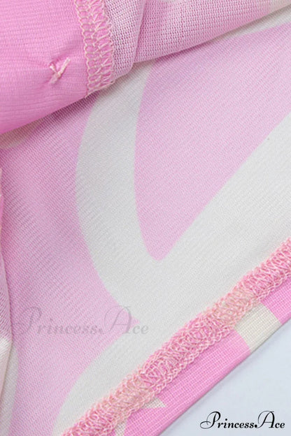 Mesh Printed Blouse in Pink