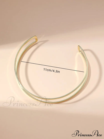 Metal Line Necklace Frosty Style C-shaped Daily Jewelry