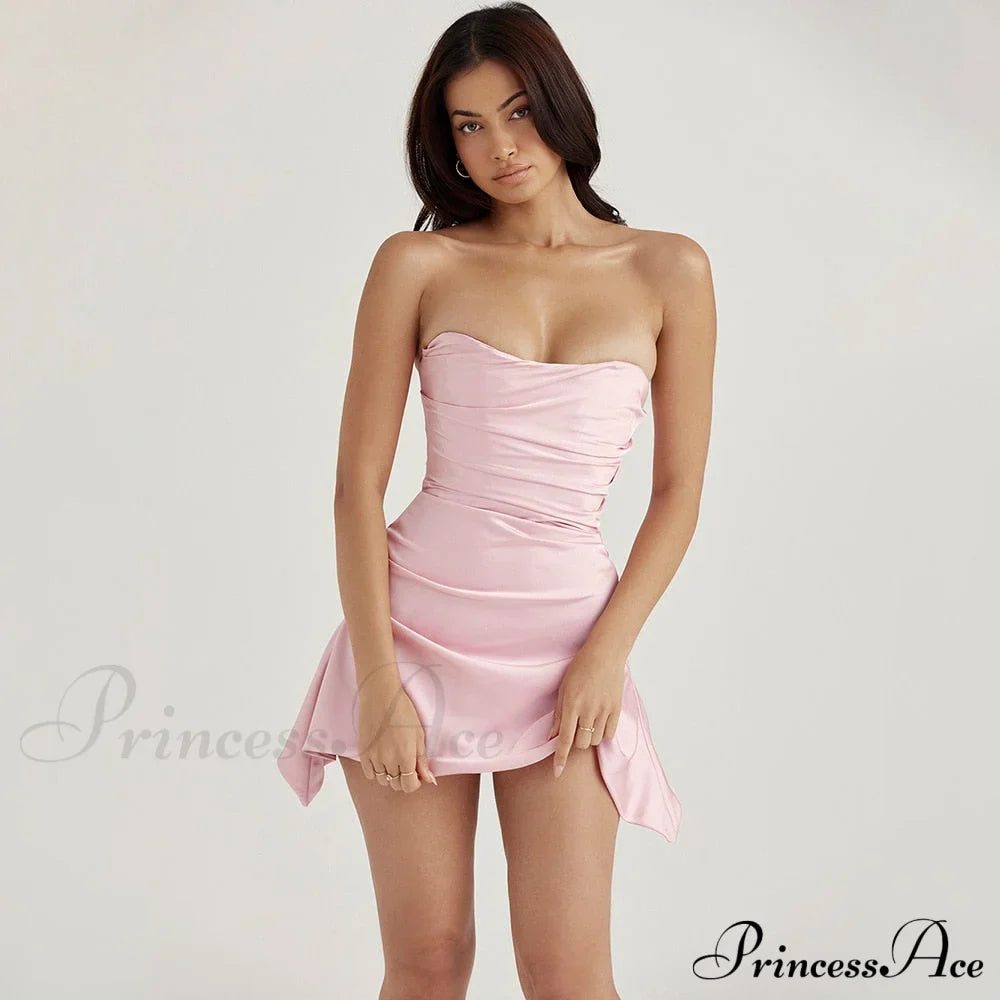Mini Silk Satin Birthday Modern Holiday Night Date Party Dress