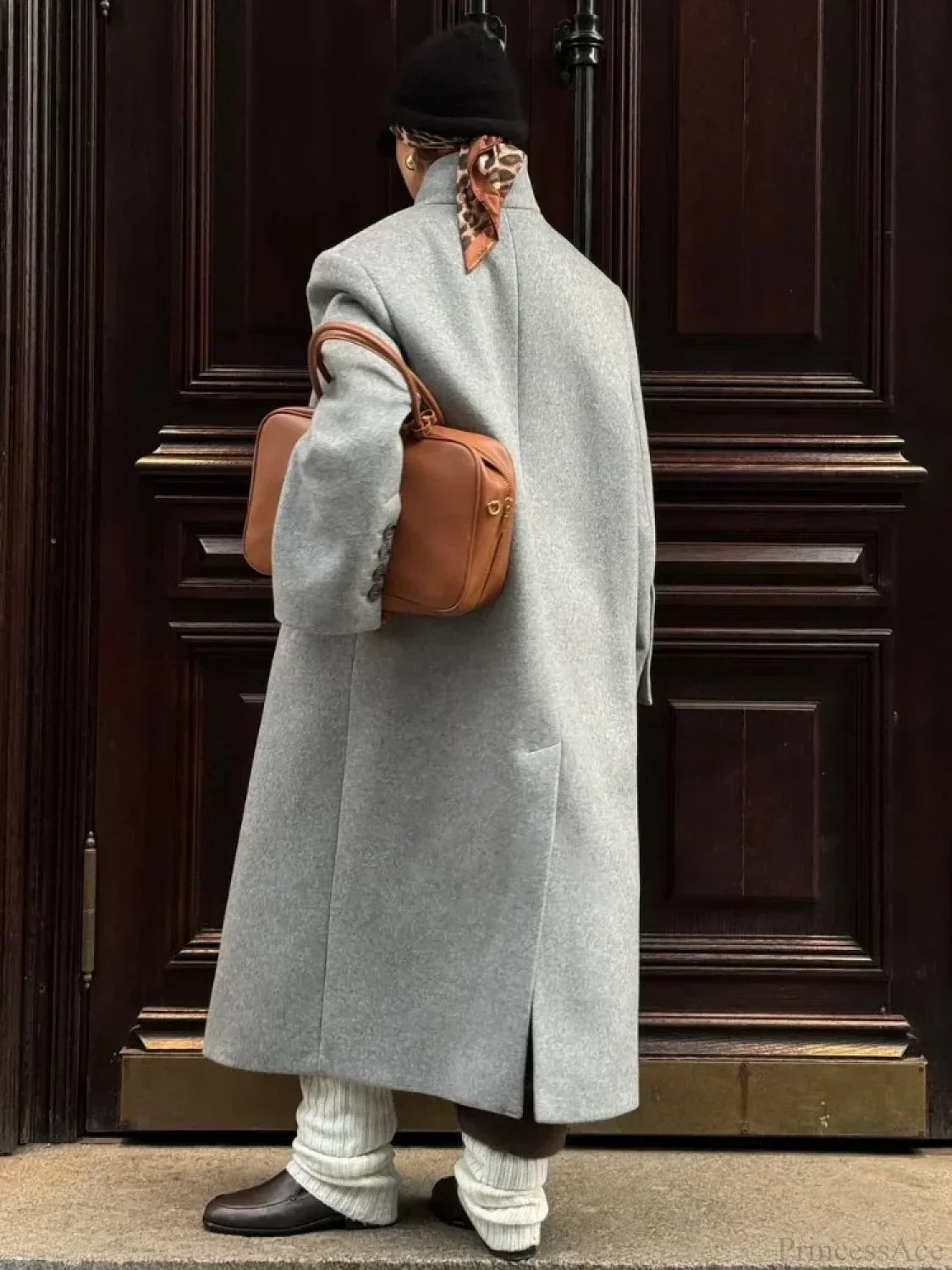One Button Woolen Long Coat