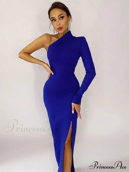 One Full-Length Warm-Season Women's Elegant Gown Shoulder - Black