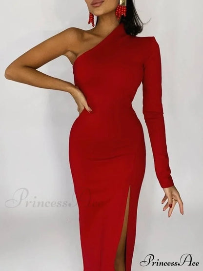 One Full-Length Warm-Season Women's Elegant Gown Shoulder - Black