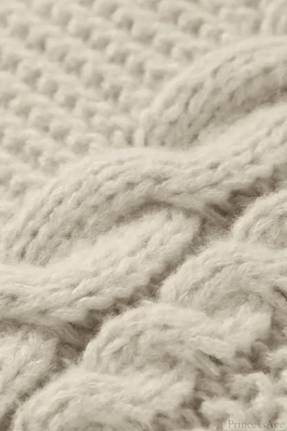 Oversized Cable Knit Crew Neck Sweater