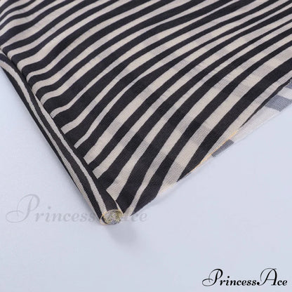 Pants Suit Sexy Costume Zebra Co-ord Striped Tracksuit for Mesh + Set 2 T-shirt Piece Long Autumn Women