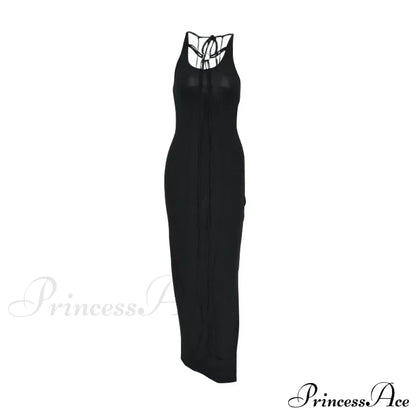Party Fashion Bandage Sleeveless Backless Long Casual Elegant Bodycon Dress