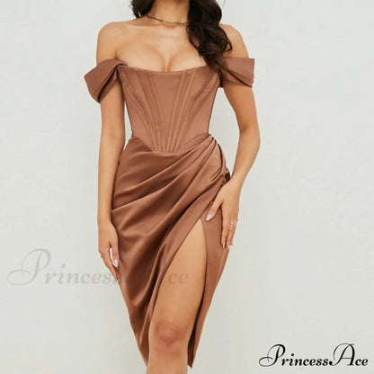 Party Midi Evening Bodycon Cb Women Celebrity Club Gown Gown of House Satin Dress