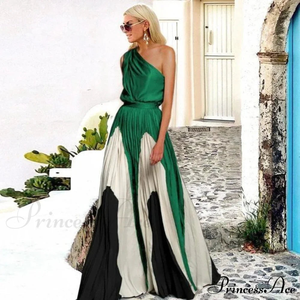 Patchwork Black Club Party High Night One Women's Gown Off - Street Shoulder Dress